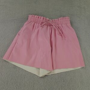 BURU Shorts Pink Vegan Leather Pull‎ On